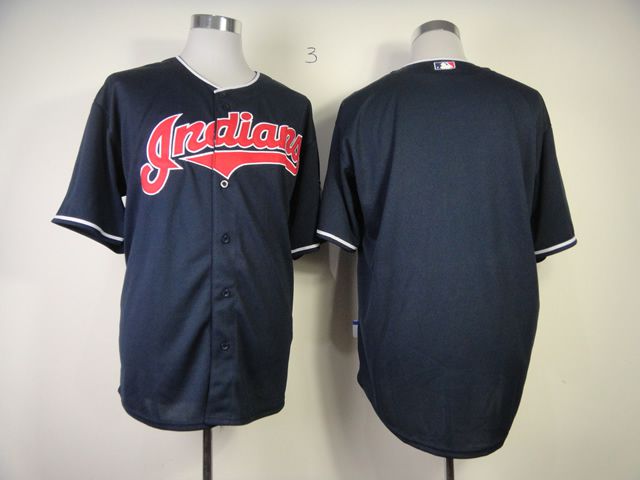 Men Cleveland Indians Blank Blue MLB Jerseys